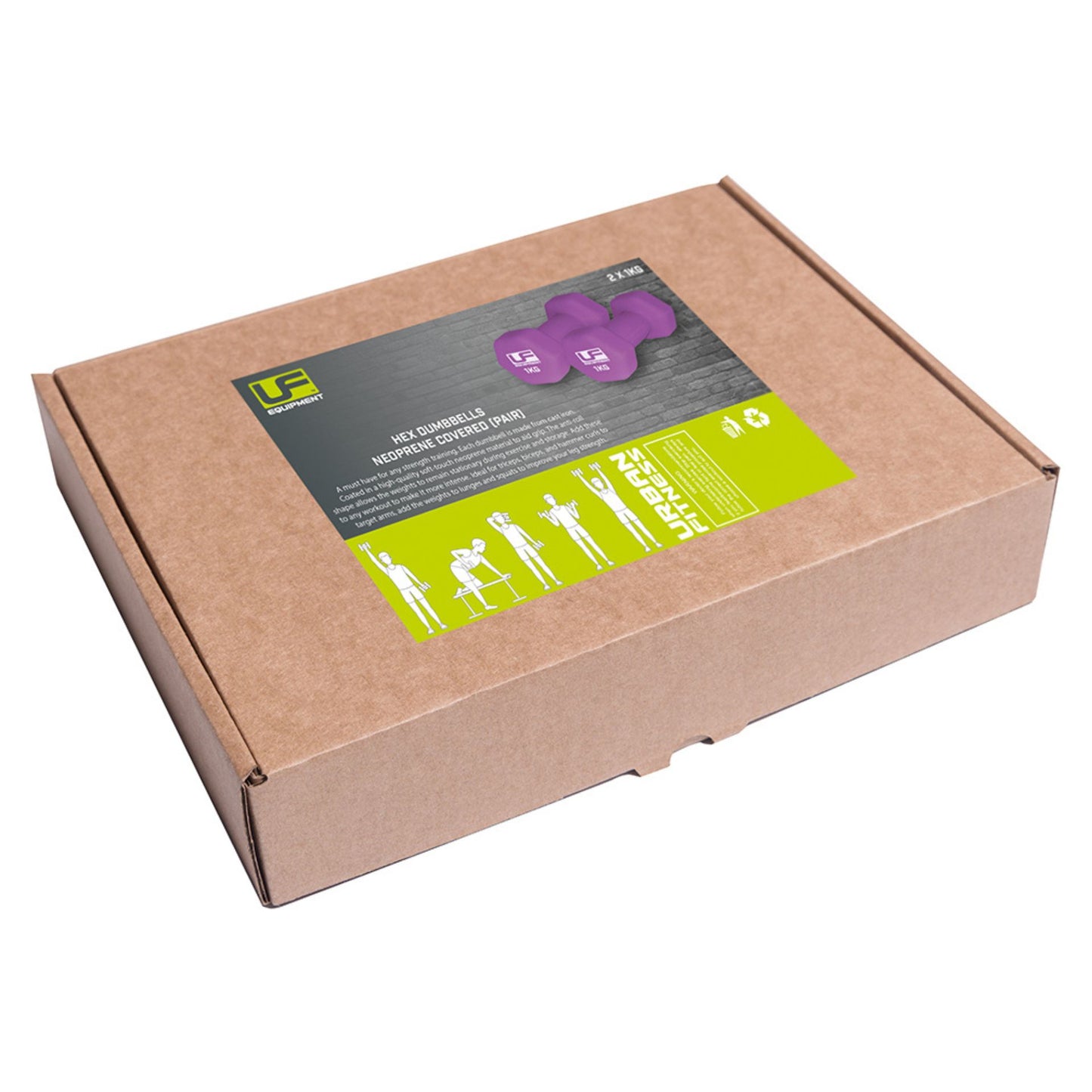 URBAN FITNESS 1KG HEX DUMBBELLS