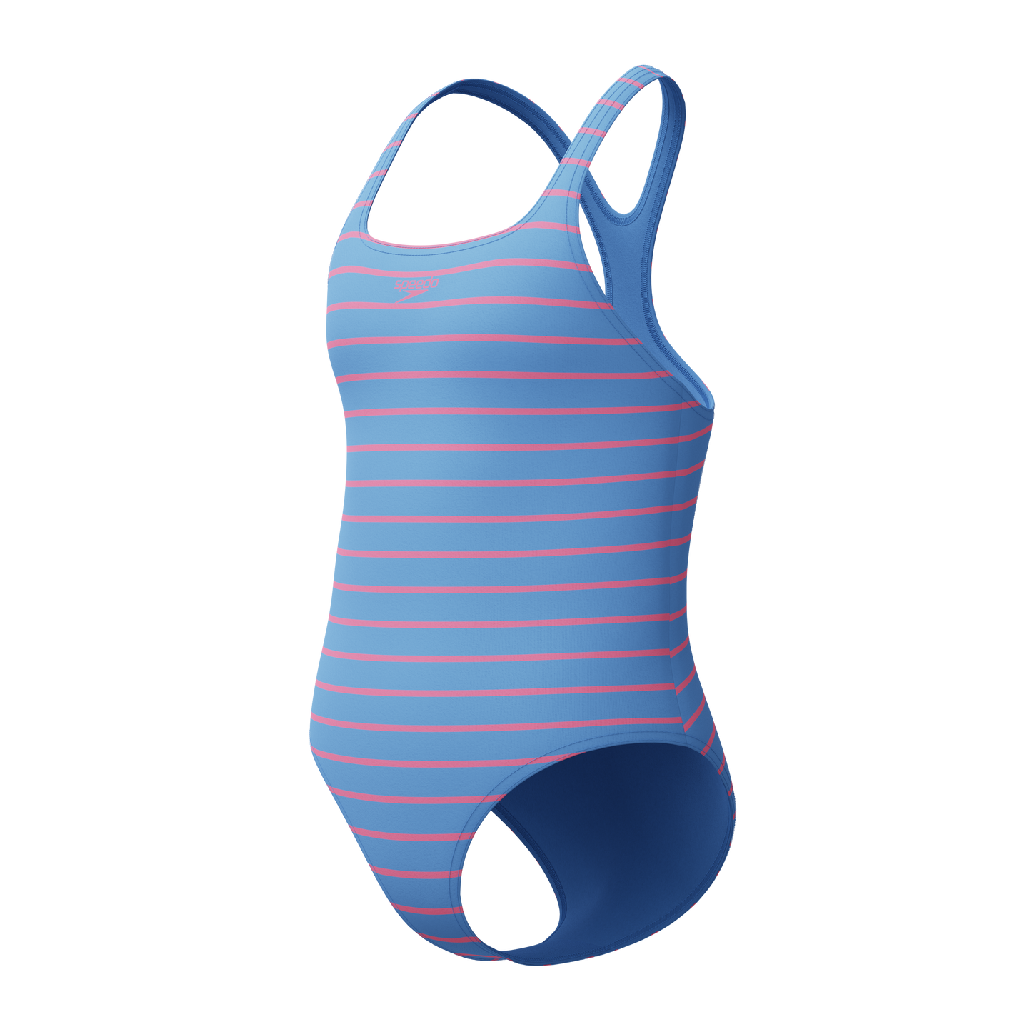 SPEEDO GIRLS STRIPED PRINTED MEDALIST SWIMSUIT