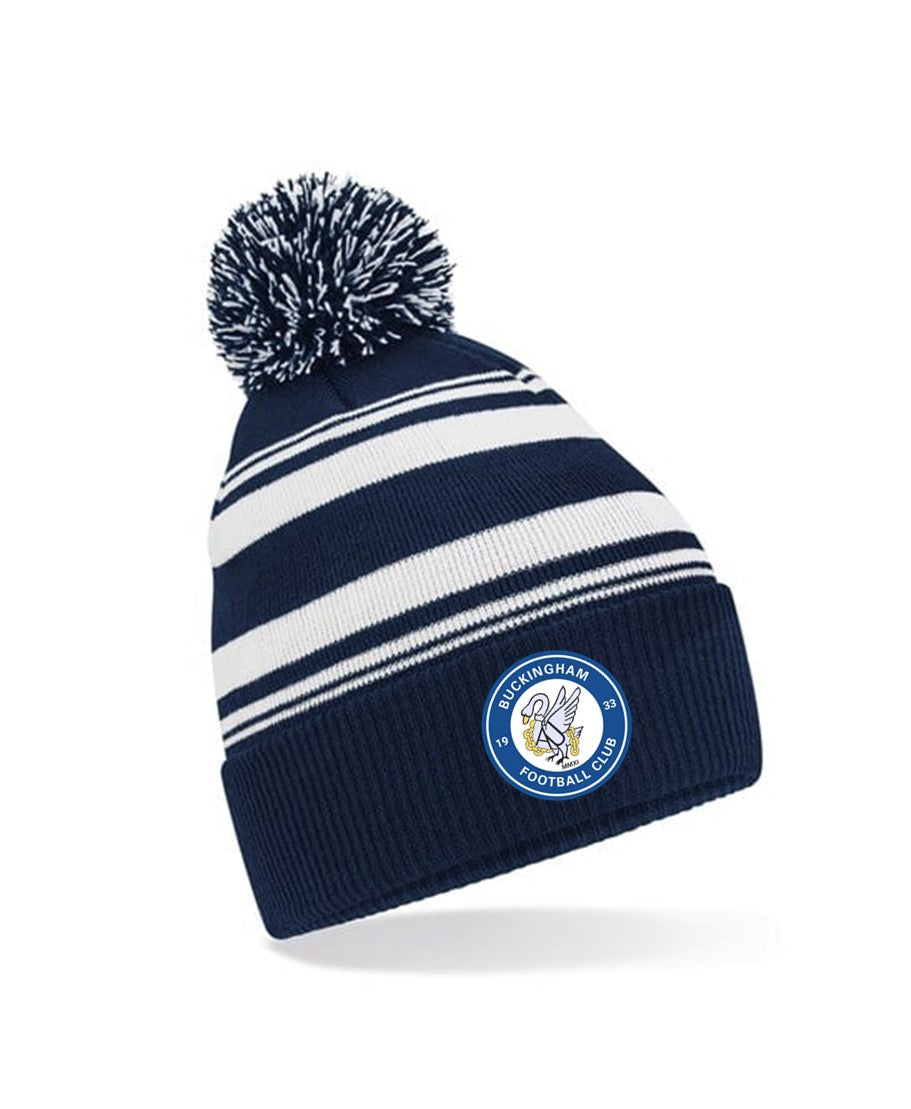 BUCKINGHAM FC STRIPED FAN BOBBLE HAT