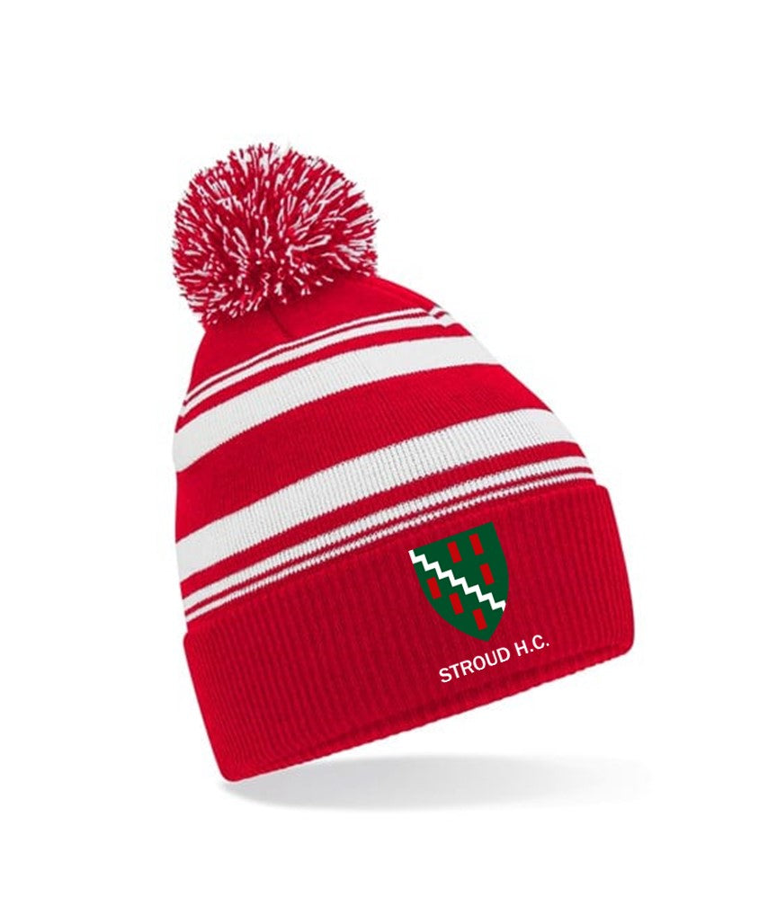 STROUD HOCKEY CLUB STRIPED FAN BOBBLE HAT