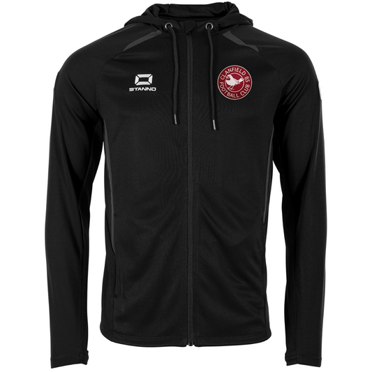 CLANFIELD FC STADIO MANAGERS FULL ZIP HOODED TOP JNR