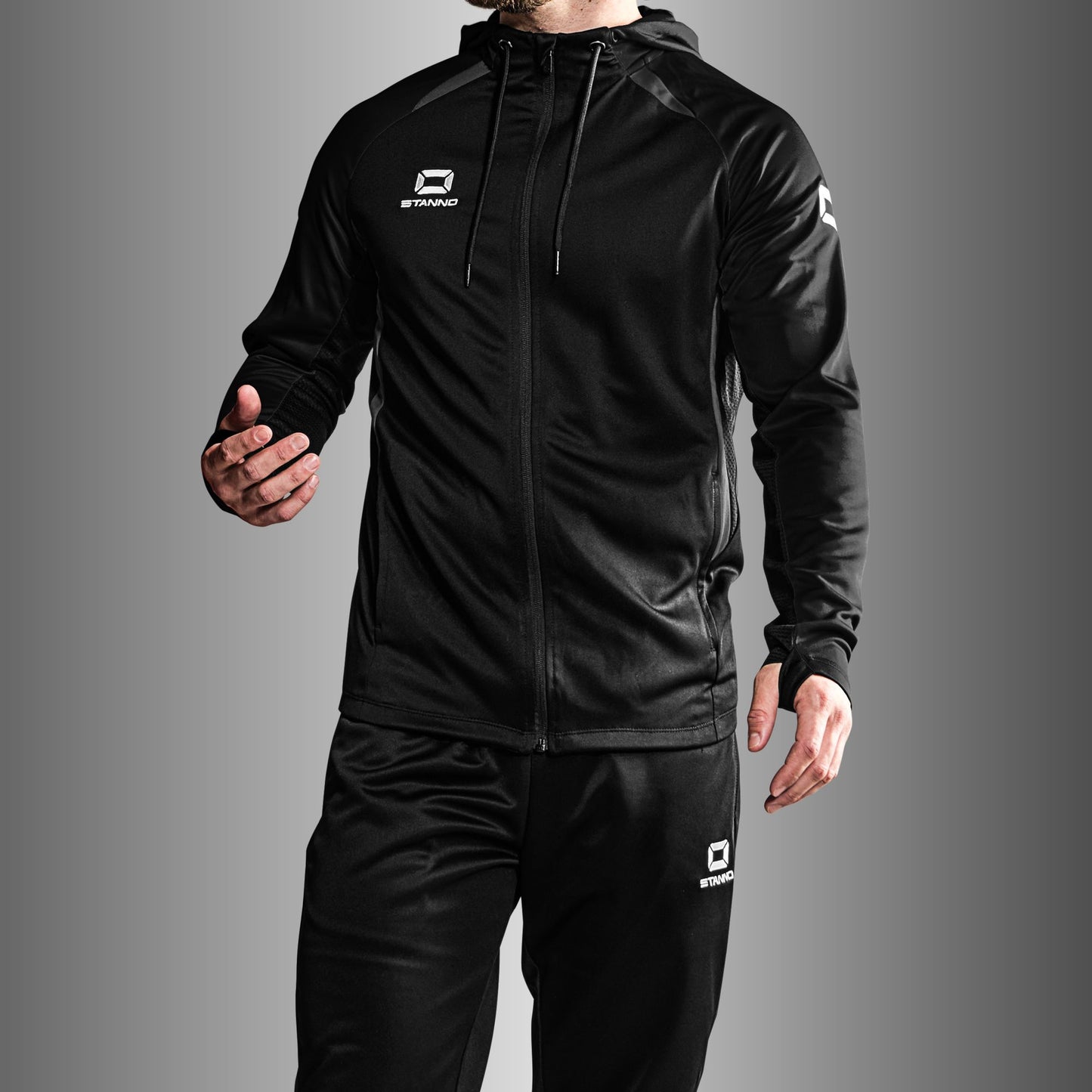 CLANFIELD FC STADIO MANAGERS FULL ZIP HOODED TOP JNR