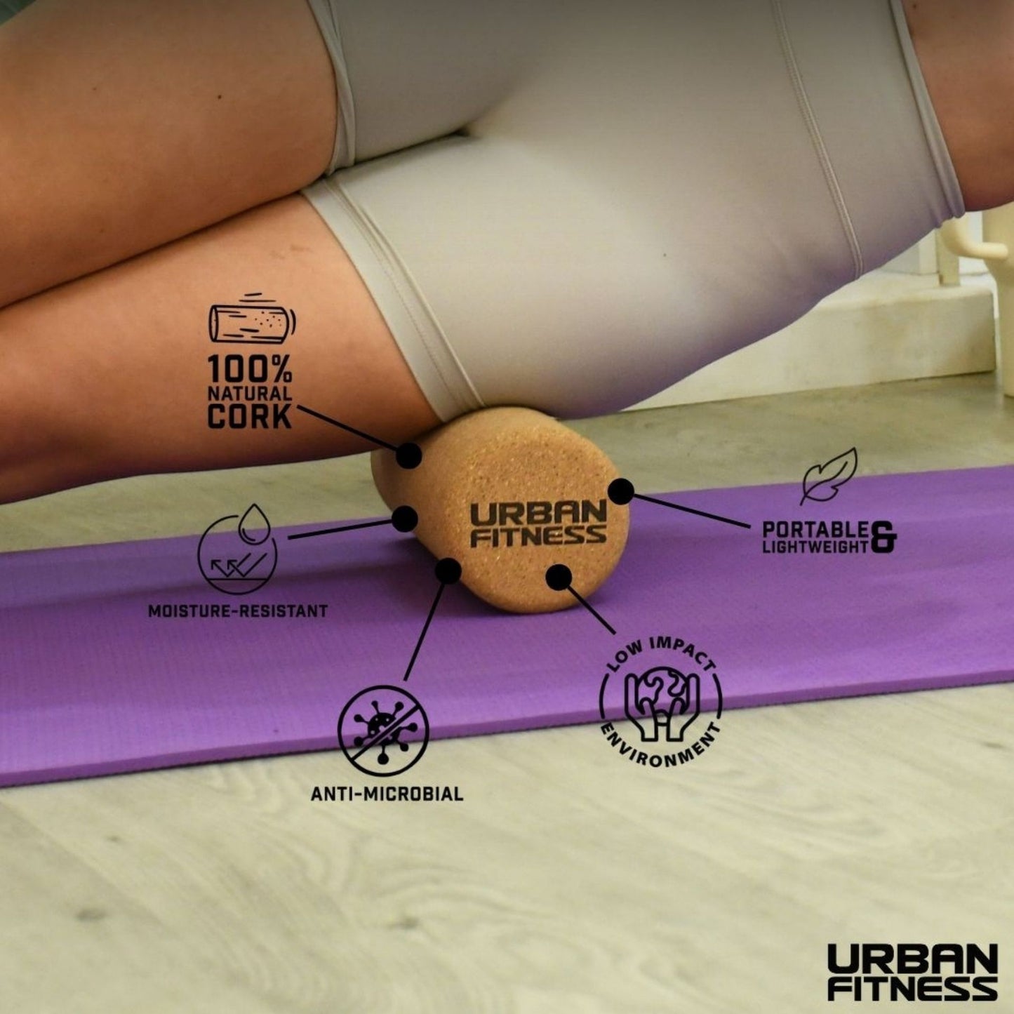URBAN FITNESS CORK YOGA ROLLER