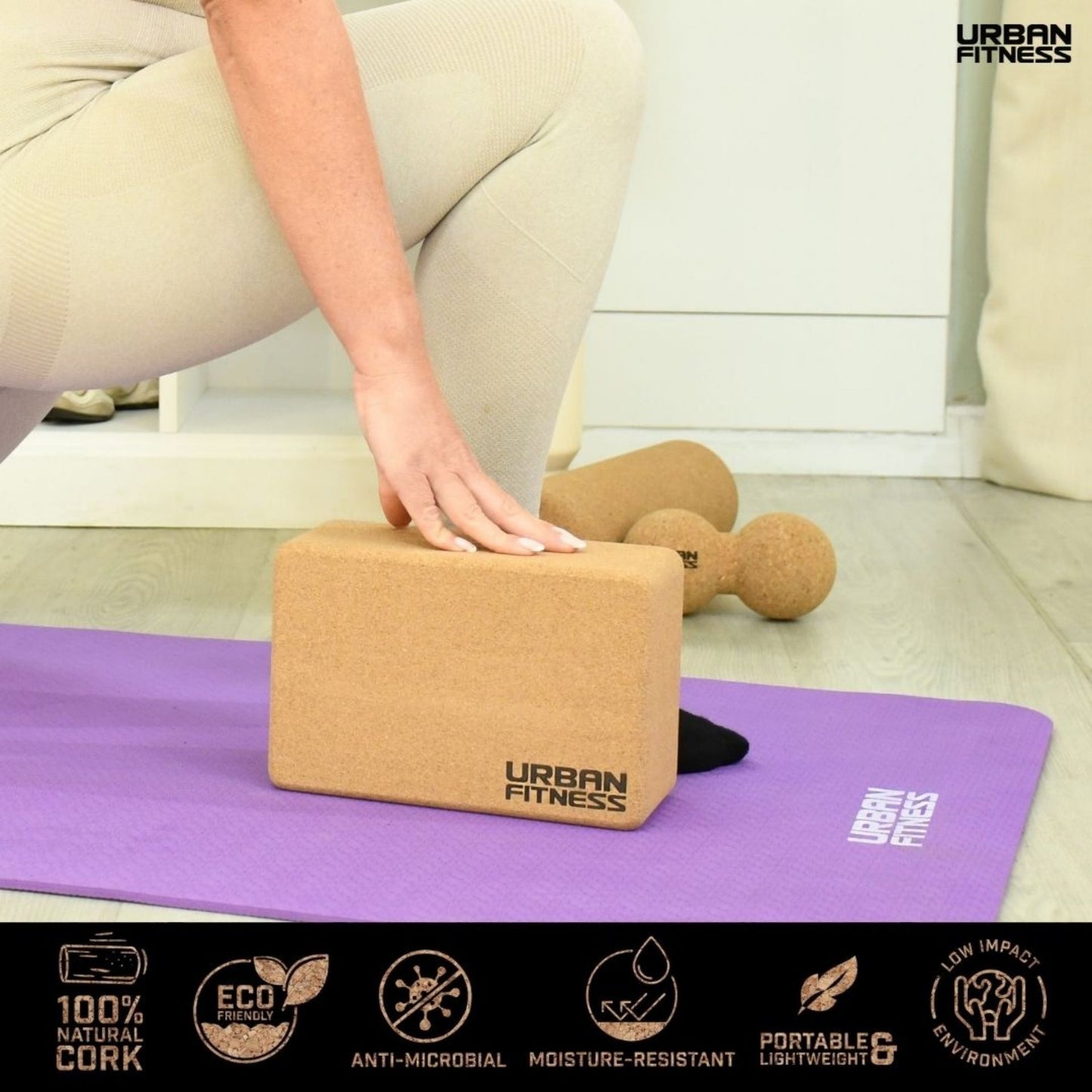 URBAN FITNESS CORK YOGA BRICK