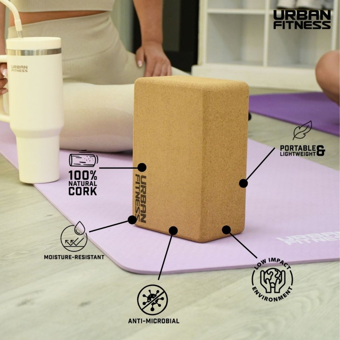 URBAN FITNESS CORK YOGA BRICK
