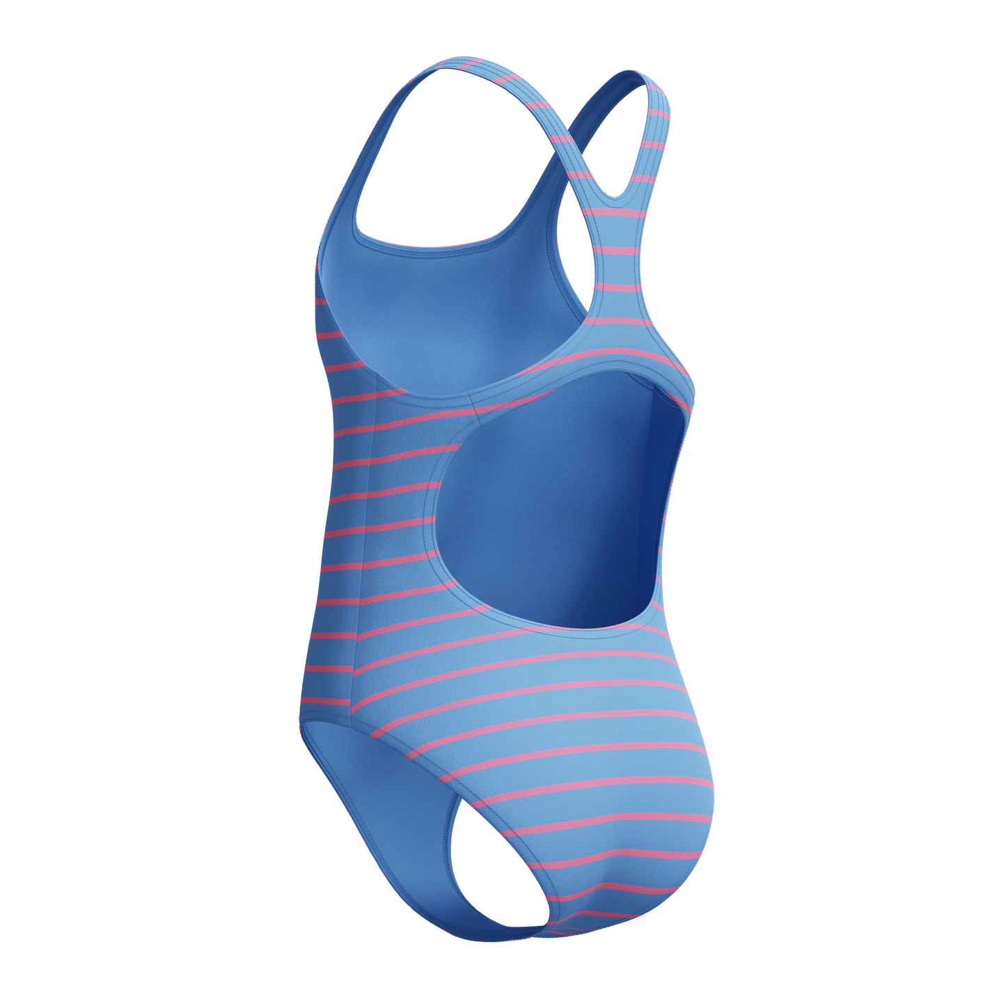 SPEEDO GIRLS STRIPED PRINTED MEDALIST SWIMSUIT