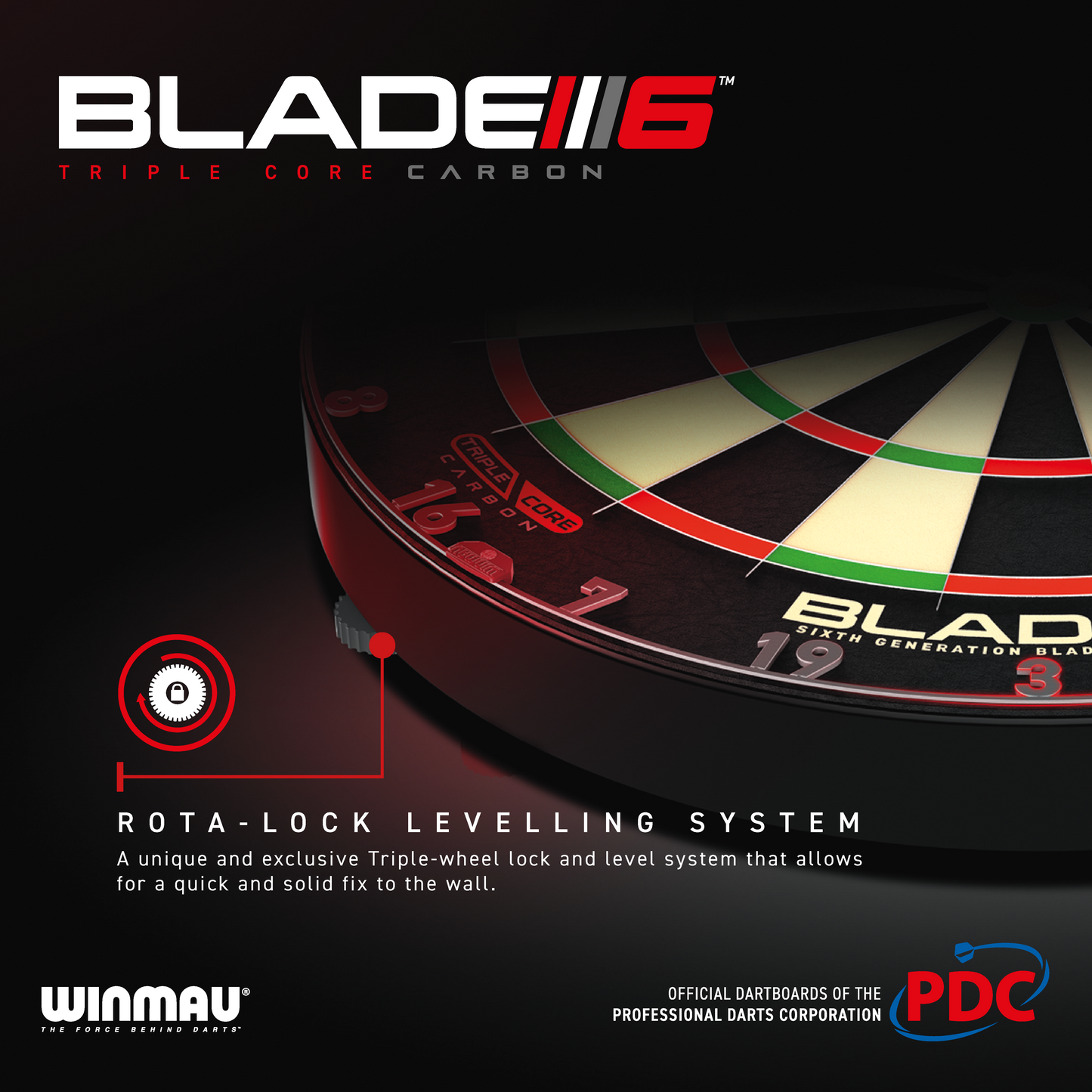 WINMAU BLADE 6 TRIPLE CORE CARBON DARTBOARD