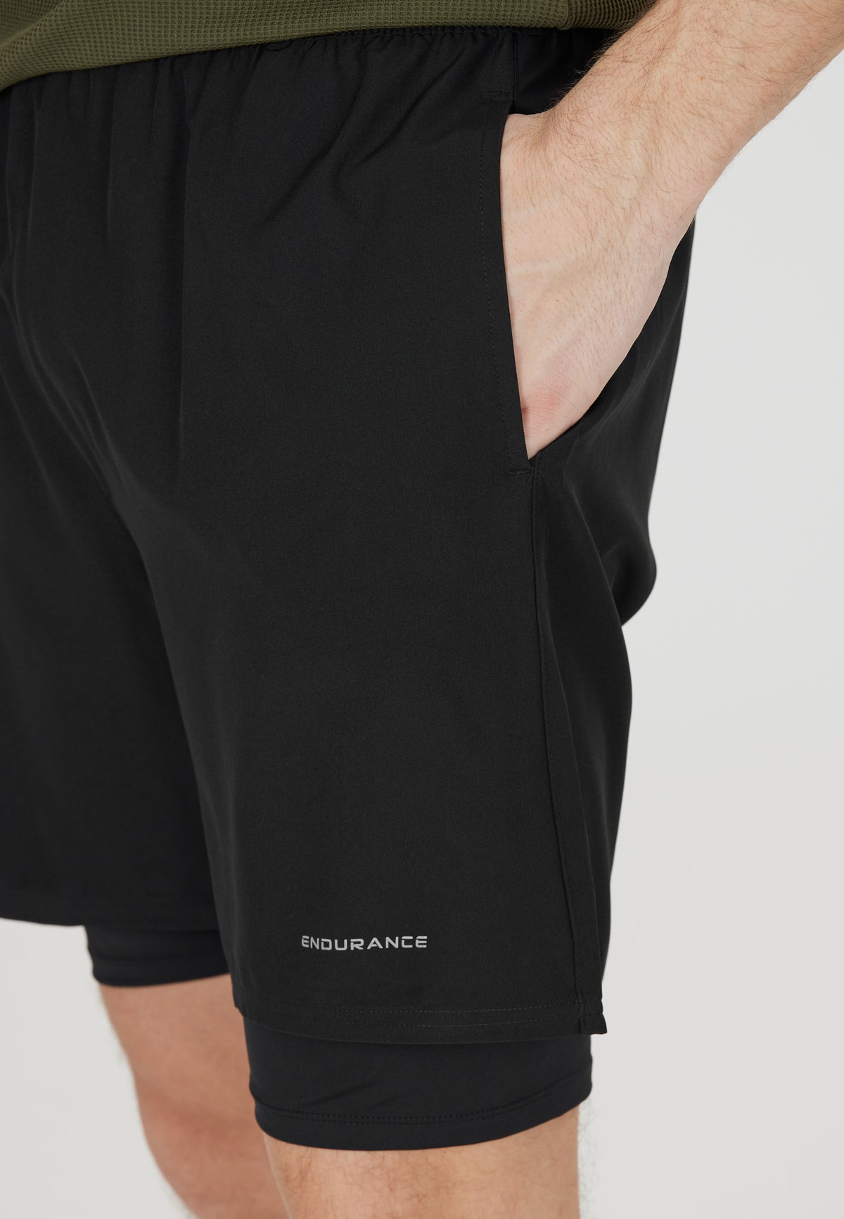 ENDURANCE MENS KROS 2IN1 SHORTS