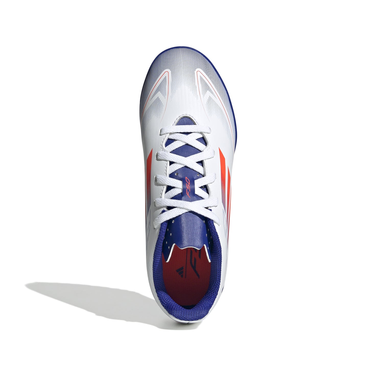ADIDAS F50 CLUB TF J - WHITE/SOLAR RED/LUCID BLUE