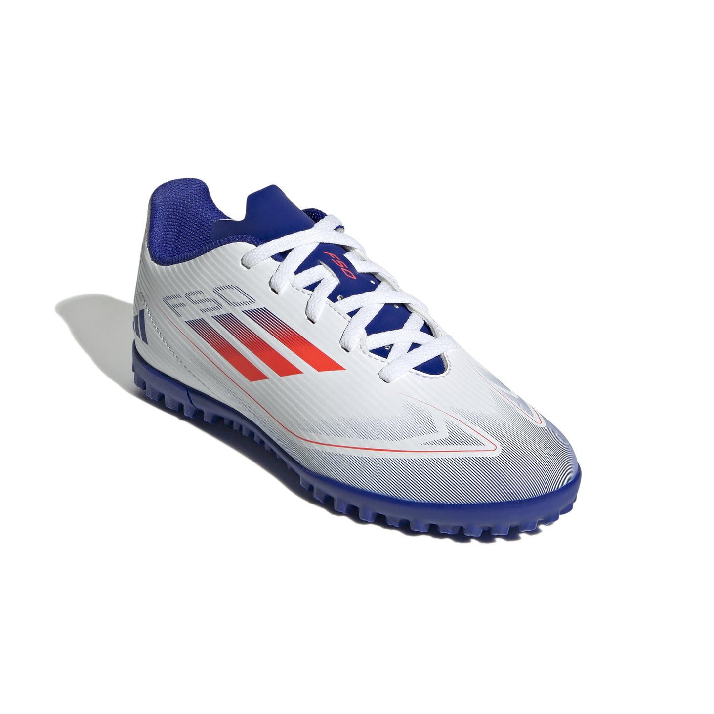 ADIDAS F50 CLUB TF J - WHITE/SOLAR RED/LUCID BLUE