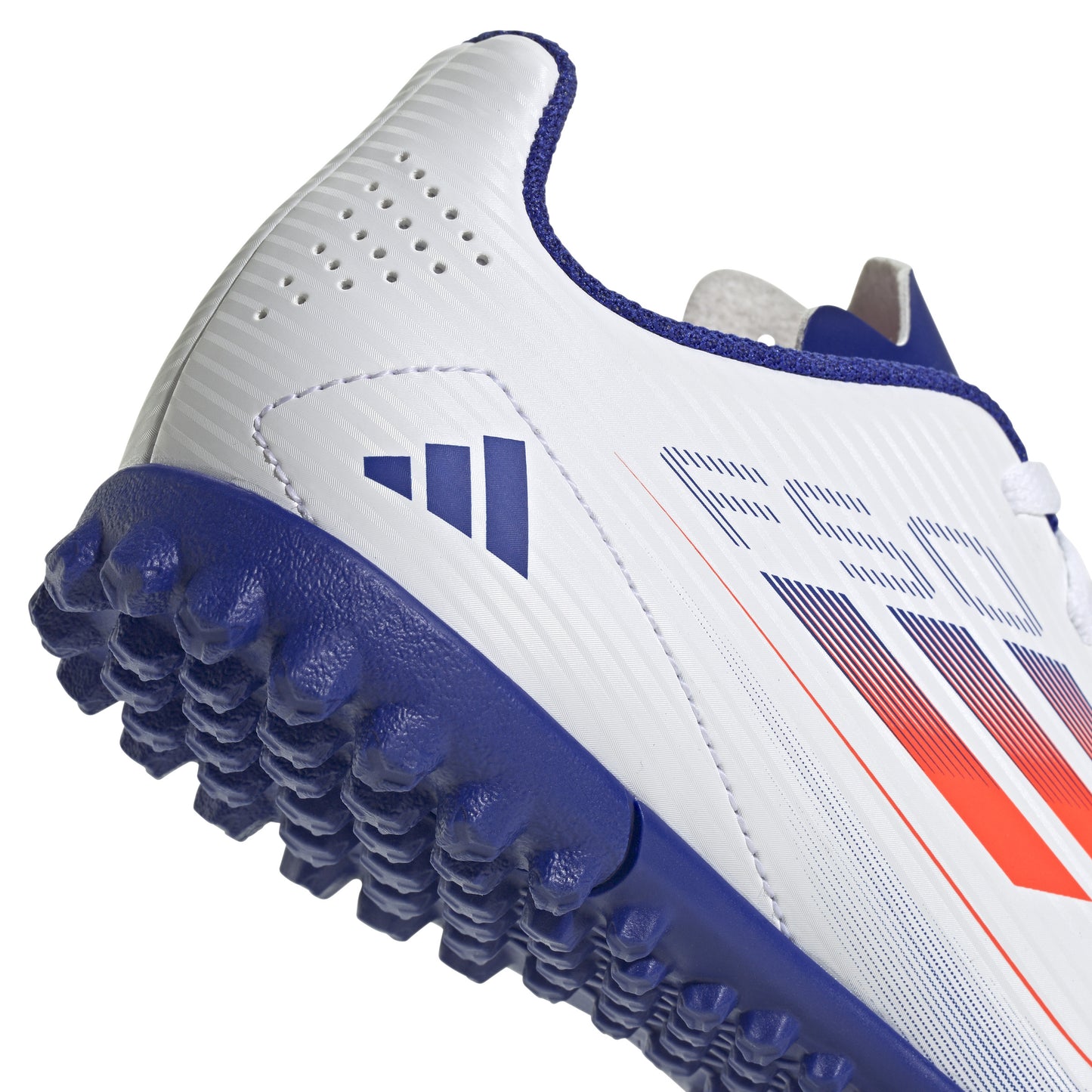ADIDAS F50 CLUB TF J - WHITE/SOLAR RED/LUCID BLUE