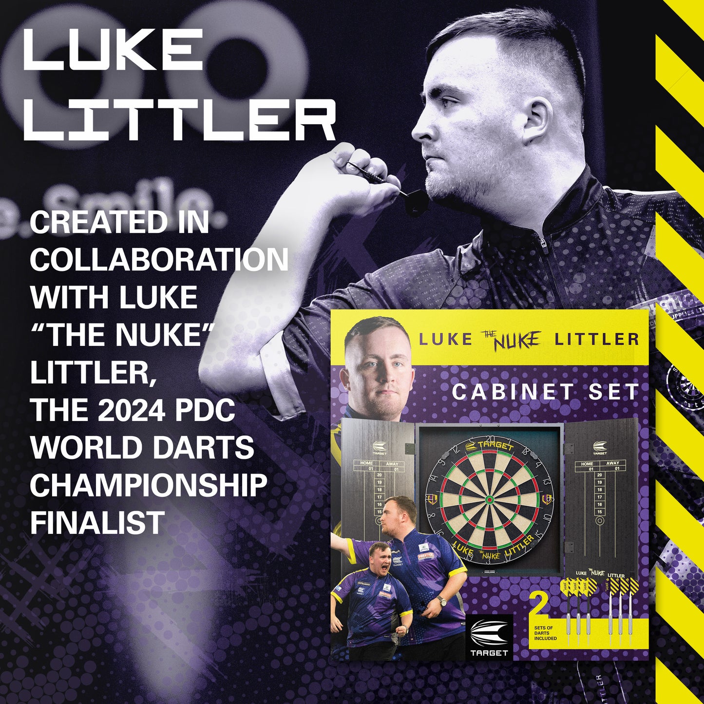 TARGET LUKE LITTLER DARTBOARD & CABINET