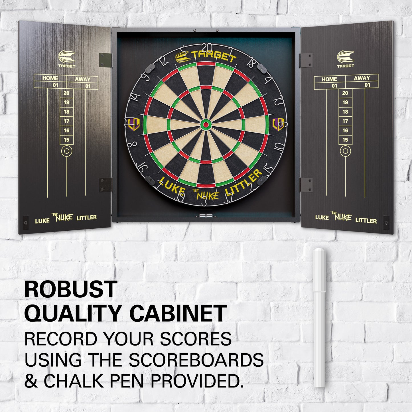 TARGET LUKE LITTLER DARTBOARD & CABINET