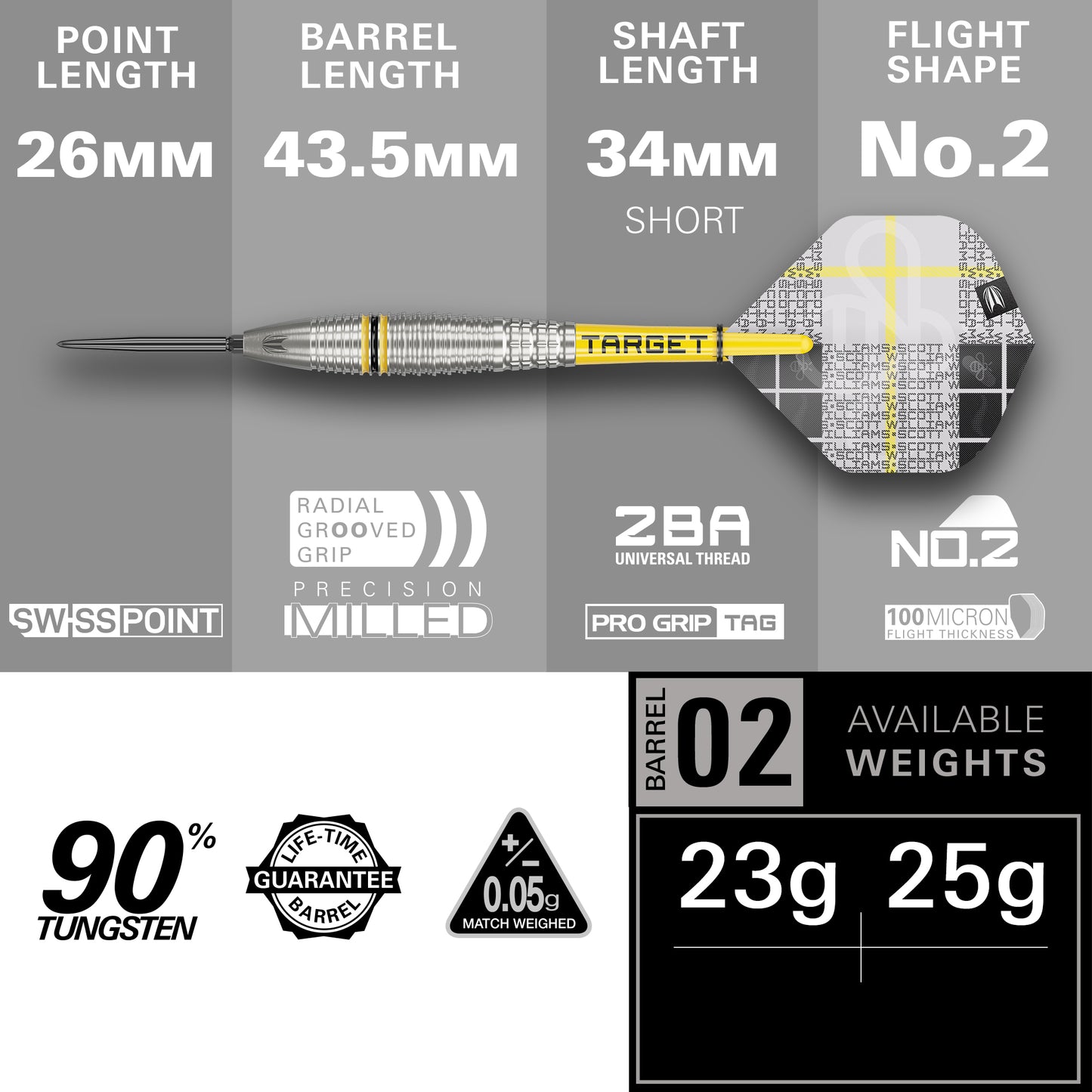 TARGET SCOTT WILLIAMS GEN2 90% SP DARTS