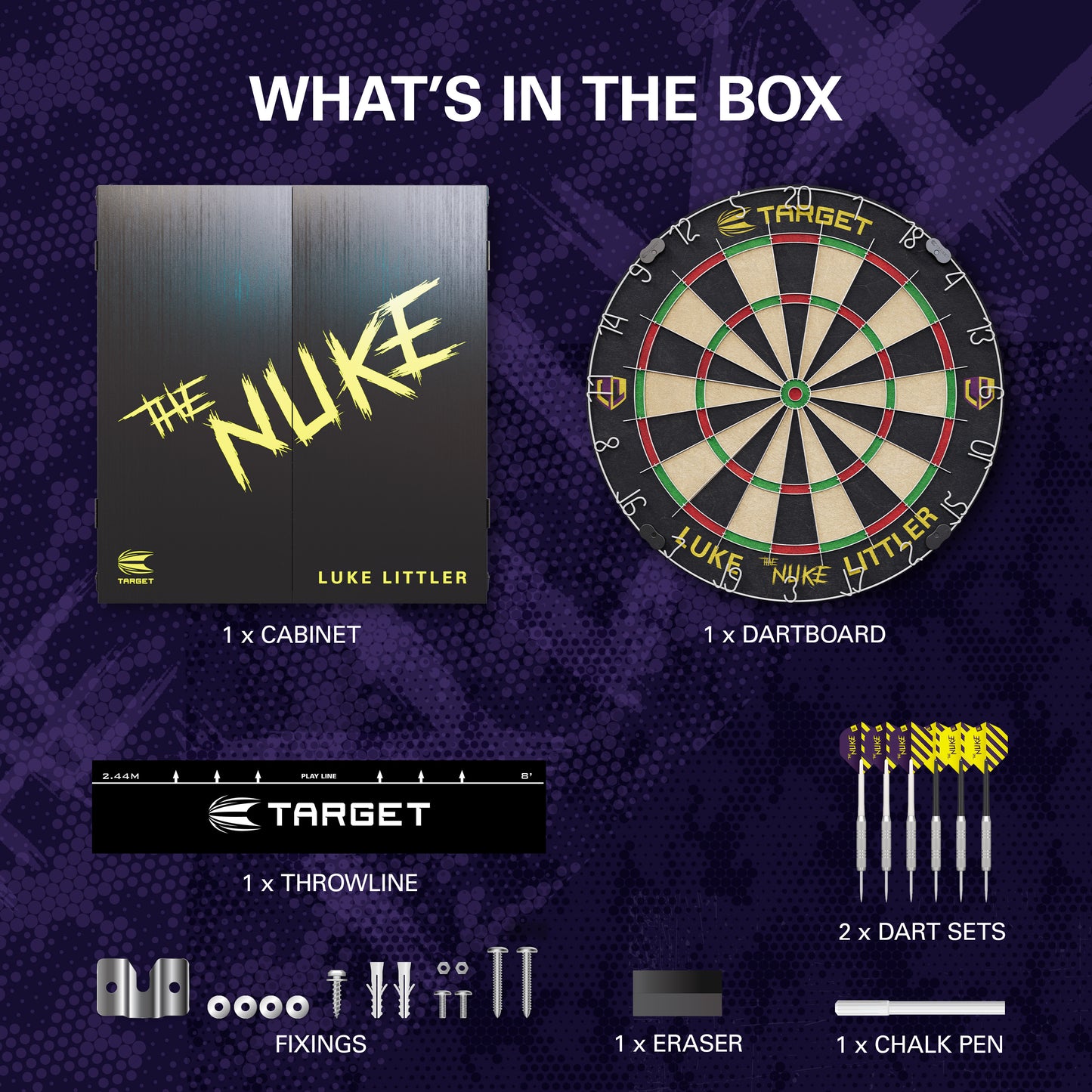 TARGET LUKE LITTLER DARTBOARD & CABINET