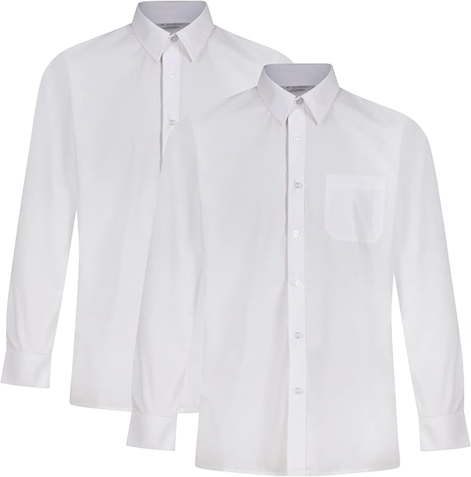 TRUTEX WHITE LONG SLEEVE TWIN PACK SHIRTS - 12.5" - 14" COLLAR