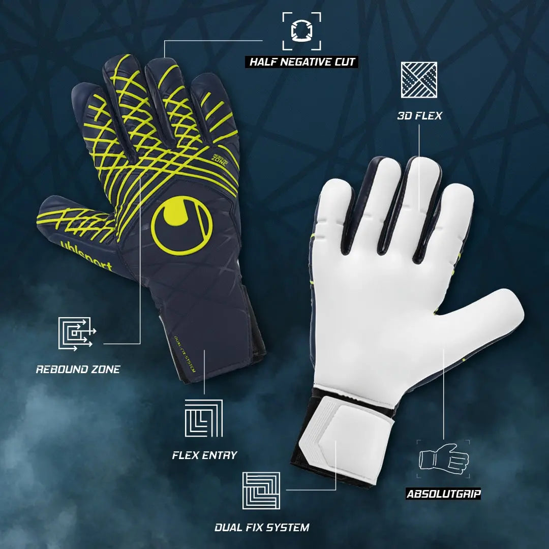 UHLSPORT PREDICTION ABSOLUTGRIP HALF NEGATIVE GOALKEEPER GLOVES