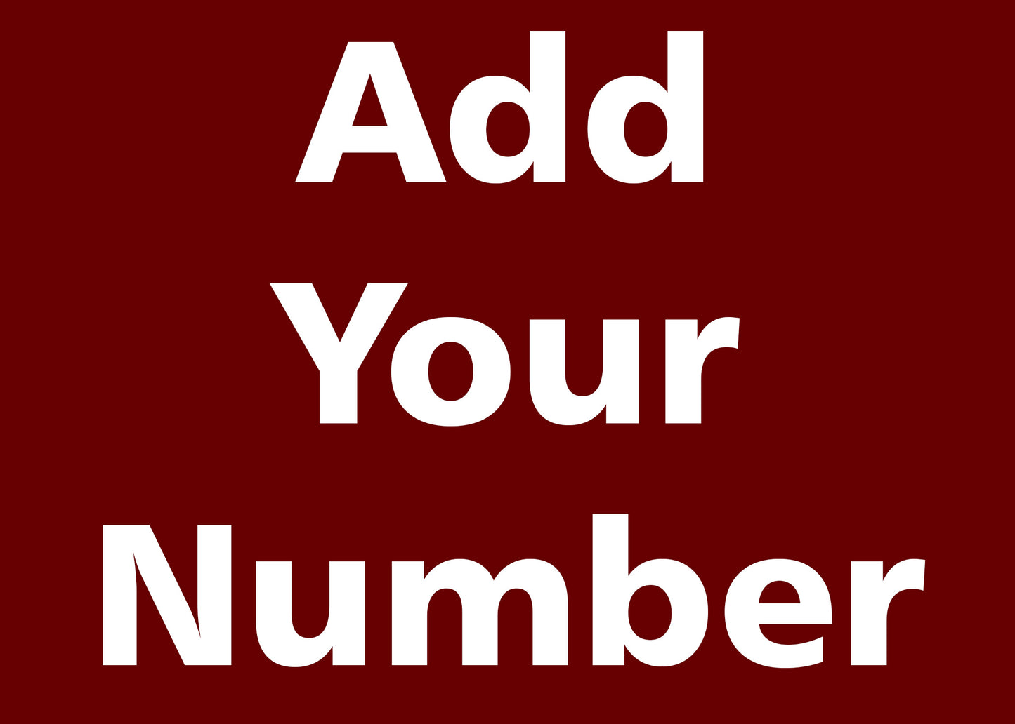 SMALL NUMBER ADD ON - SENIOR