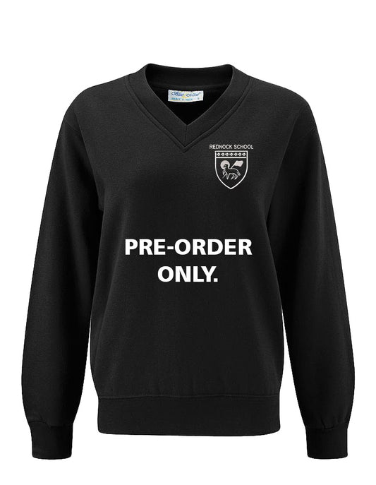 REDNOCK BLACK V-NECK SWEATSHIRT - AGE 9 - 13