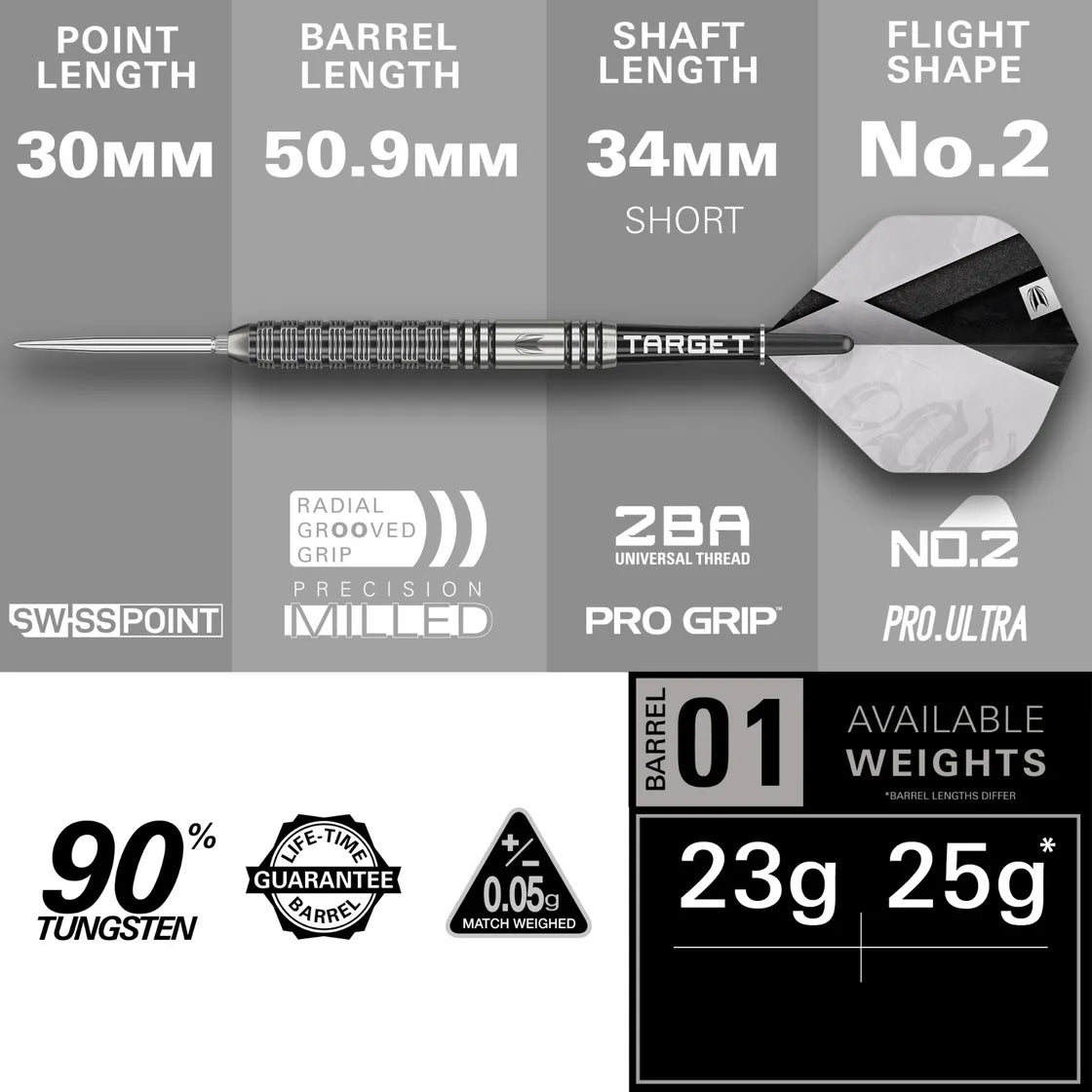 TARGET BEAU GREAVES G1 90% SP DARTS