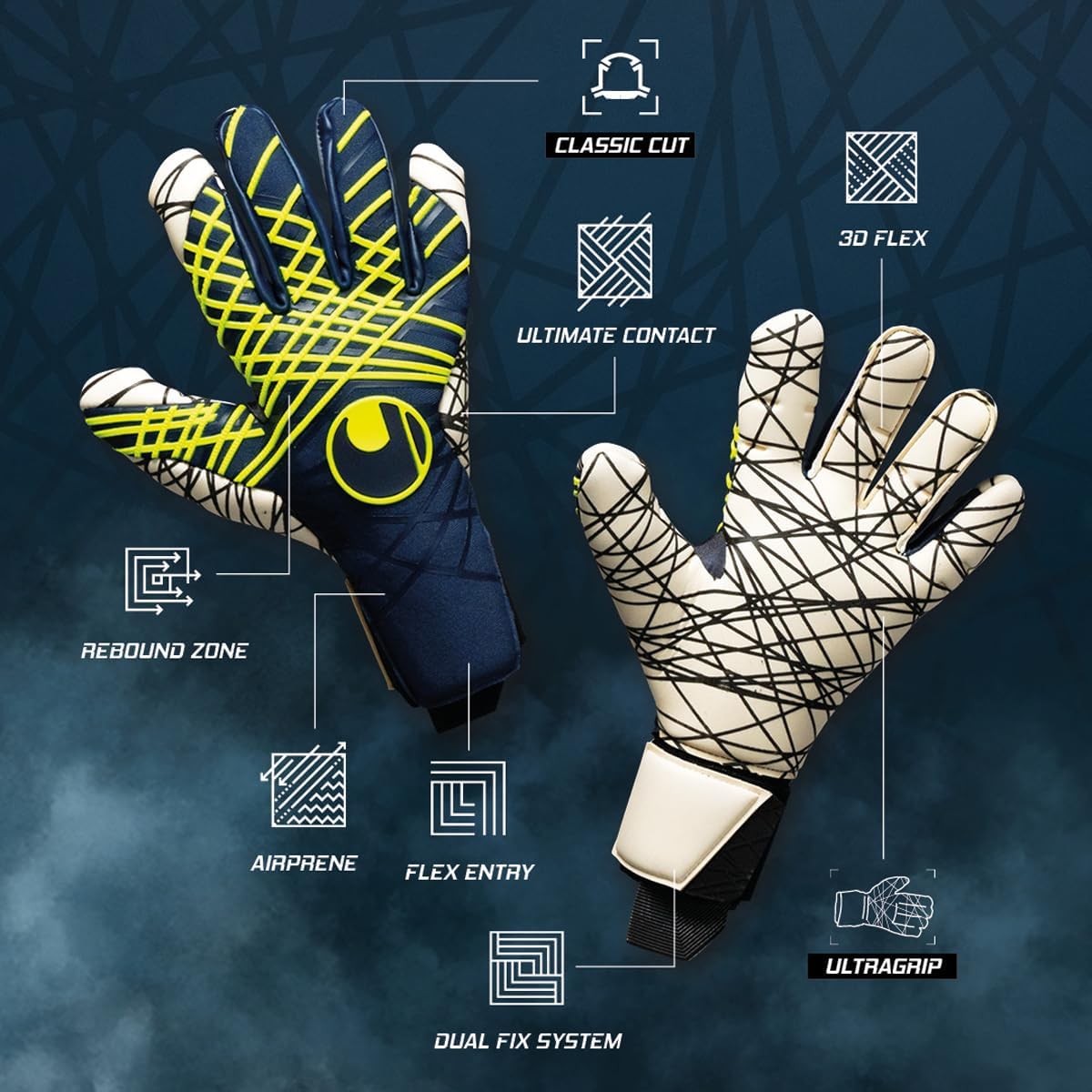 UHLSPORT PREDICTION ULTRAGRIP CLASSIC CUT GOALKEEPER GLOVES