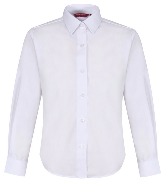 WHITE L/S BLOUSE TWIN PACK - 24" - 36"